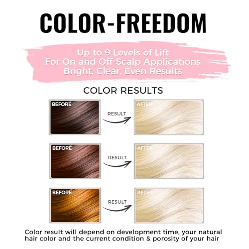 Bleach for Hair Lightening, Professional Hair Bleaching Powder, High Performance Up to 9 Levels of Lift for Hair Highlights & Lightening