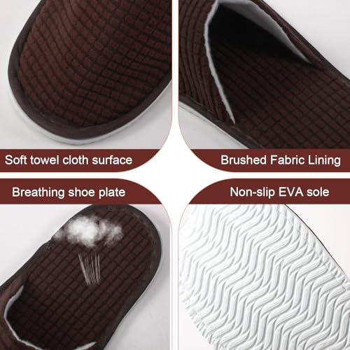 Geyoga 12 Pair House Slipper for Guest Non Slip Disposable Slipper for Travel Washable Reusable Closed Toe Hotel Bridesmaid Indoor Spa Wedding Party Shoeless Home