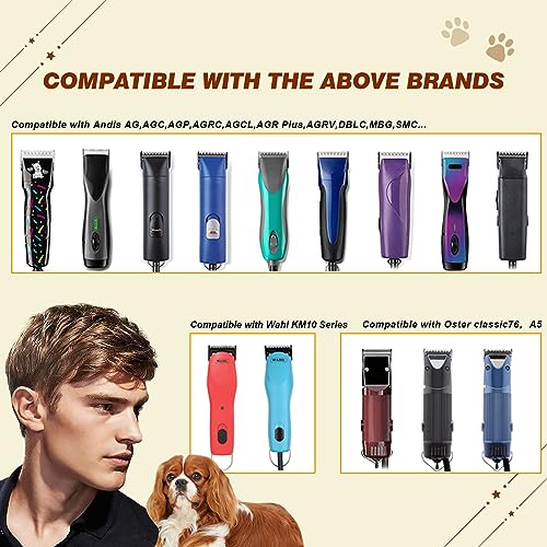 5 Sets Combination Professional Detachable Replacement Ceramic Blades. Compatible with Oster Classic 76/Power Pro/Power-Teq/Star-Teq Clipper. Compatible with Ainds Clippers. (0.5~9.5mm).