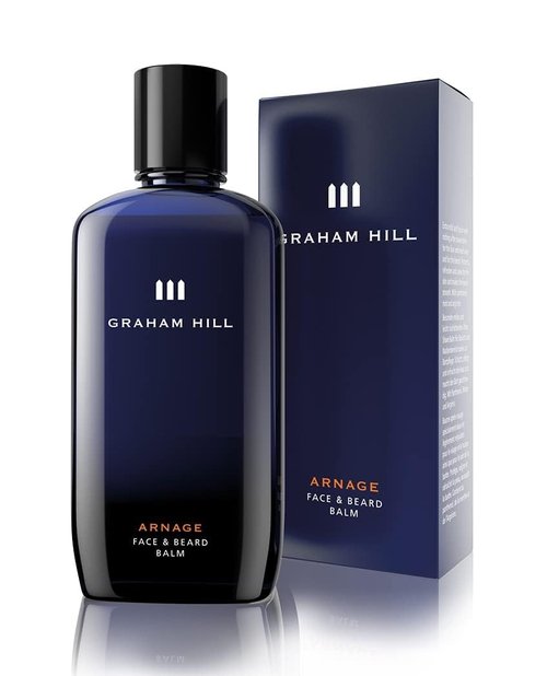 Graham Hill Arnage Soothing & Refreshing Face and Beard Balm for Men, 200ml - Men's Face Moisturizer, Vegan Beard Moisturiser for Men with Panthenol, Jojoba Oil & American Cuckoo Flower