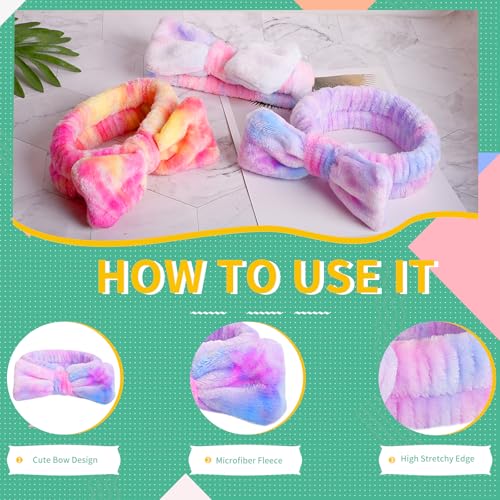 WSYUB Spa Headband and Wristband Set with Hair Scrunchies, Face Wash Headbands, Makeup Skincare Headband Wrist Bands for Washing Face