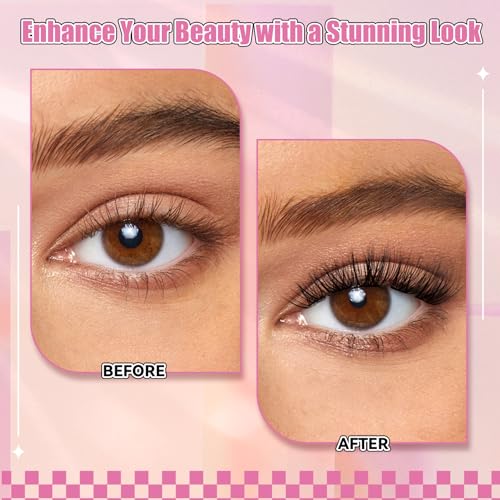 FADLASH Lash Clusters Wispy Eyelash Clusters D Curl 8-16mm Cluster Eyelash Extensions 168Pcs Individual Natural Lashes with Black Thin Band Soft and Reusable (GS49, 8-16mm)