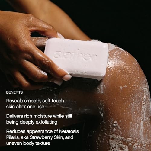 Slather Exfoliating & Smoothing Bar (2 Pack) ? Retinol Body Bar for KP, Dry & Textured Skin ? Hydrating, Smoothing, Gentle Exfoliation ? Safe for Sensitive Skin ? Light Lavender Scent