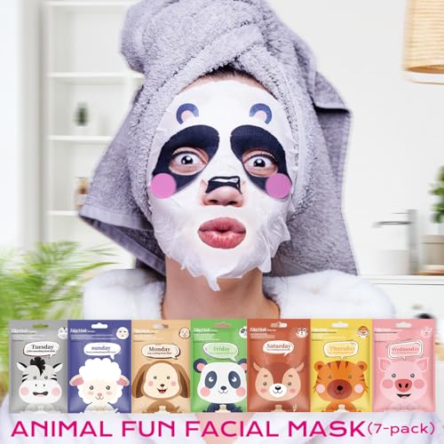 7PCS Kids Face Mask Set Spa Treatment Facial Mask for Kids, Moisturizing Spa Party Facial Mask Skincare Set