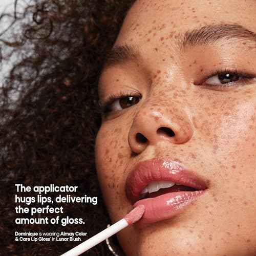 Almay Color & Care Hydrating Lip Gloss, Soft Natural Hues, Prebiotic Complex, Hyaluronic Filling-Sphere Technology, 200 Rose Glow, 0.1 Fl Oz