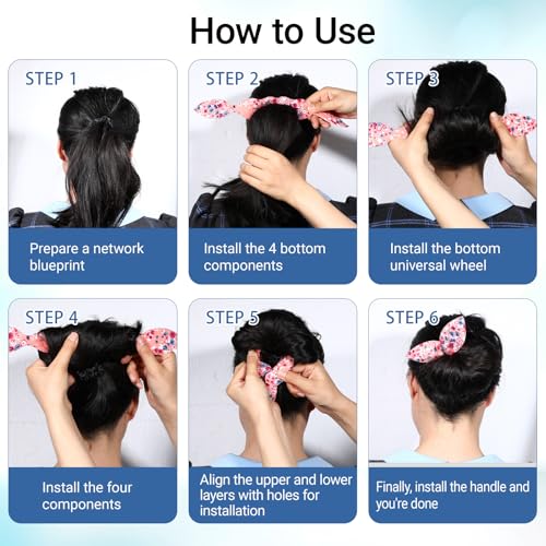 4 Pcs Deft Hair Bun Maker French Twist Rabbit Ear Bun Twister Hair Bun Maker Twist Bun Hair Band Donut Quick Twister Deft Hair Bun Makers for Women & Girls Hair Styling Accessories