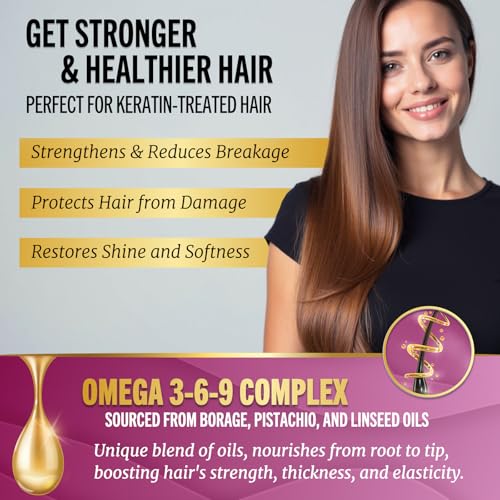 Jenoris Keratin Hair Mask for Dry, Damaged & Frizzy Hair ? Deep Conditioning Treatment with Natural Omega 3-6-9 Complex & Pistachio Oil, Salon-Professional, Paraben & SLS Free, 16.9 Fl Oz