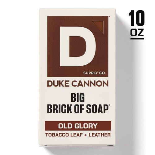 Duke Cannon Supply Co. Big Brick of Soap Bar for Men Leaf + Leather (Amber & Woodsy Scent) Multi-Pack - Superior Grade, Extra Large, Masculine Scents, All Skin Types, Paraben-Free, 10 oz (3 Pack)
