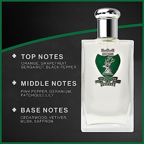 Castle Forbes Vetiver Special Reserve Men's Cologne, 100ml | Classic Men¡¯s Fragrance w/a Modern Twist | Made w/Essential Oils | Paraben-Free, Cruelty-Free, Handmade Badge, Limited Batches