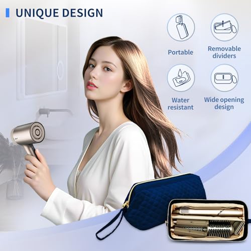 Hair Tools Travel Bag for Shark Flexstyle, Portable Shark Hair Dryer Case, Waterproof Dustproof Shockproof Flat Curling Iron Travel Organizer, Blue