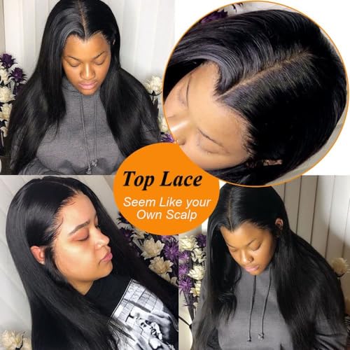 QTHAIR 16a Brazilian Straight Human Hair 4x4 Transparent Lace Closure 10inch 150% Density Swiss Lace Closure Pre Plucked Natural Hairline for Black Women