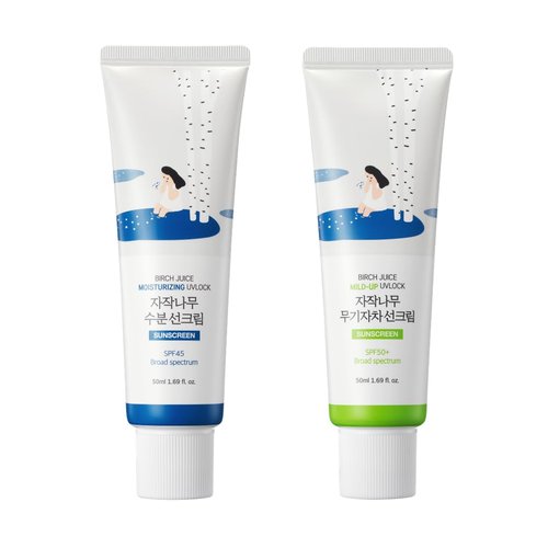 ROUND LAB Hydrating Daily UV Defense Duo for Sensitive and Dry Skin, Birch Juice Moisturizing and Mineral UVLock Sunscreen, Kids sunscreen, No White Cast, Korean Sunscreen