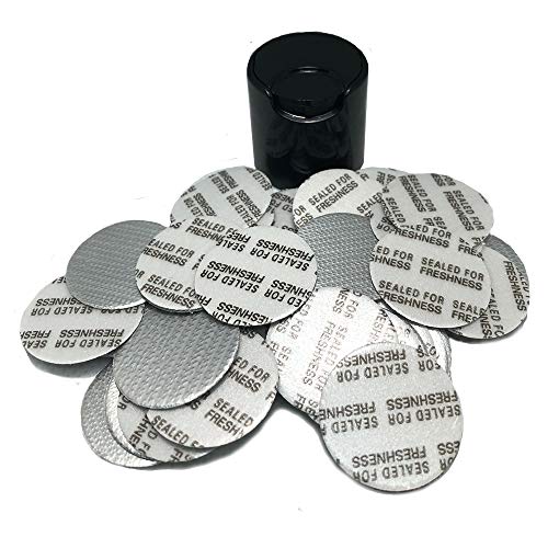 PKnGO Pressure Sensitive Foil Seal 24 mm (500 PCS) ? PS Safety Seals for Freshness and Leak Prevention ? Made in USA for Food Medicine and Cosmetic Packaging ? All Foil No Foam - No Equipment Needed