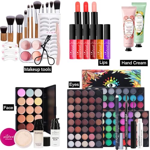 FantasyDay Women Makeup Gift Set Full Makeup Kit Include 120 Color Eyeshadow Palette, 3 Lipstick,15 Color Cream Concealer, 1 Concealer stick,1 Eyebrow pencil,1 Eyeliner,1 Mascara,5 Lipgloss,15 Brush