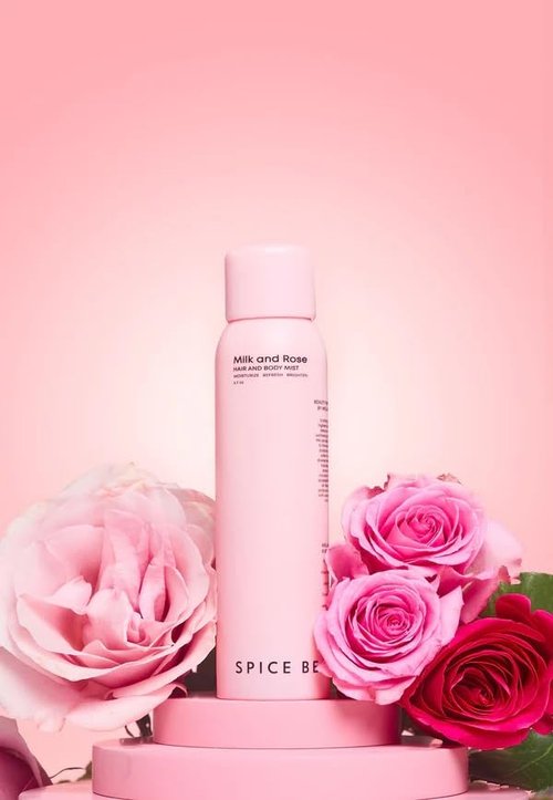 SPICE BEAUTY Milk & Rose Hair and Body Mist – Hydrating Floral Body Spray & Hair Perfume with Rose, Goat Milk, Chamomile, Lavender & Honey – Refreshing Mist for Skin, Hair & Clothing – 6.7 oz