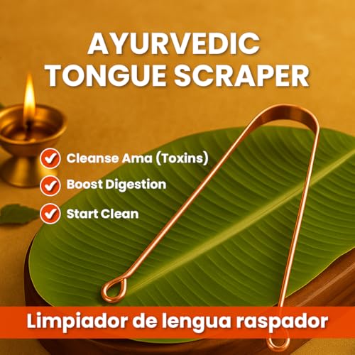 100% Pure Copper Tongue Scraper ? Limpiador de Lengua Raspador for Adults & Kids | Metal Tongue Cleaner for Fresh Breath | Reusable Ayurvedic Tongue Scraper | Tongue Cleaning Tool (6 Pack, USA Seller)