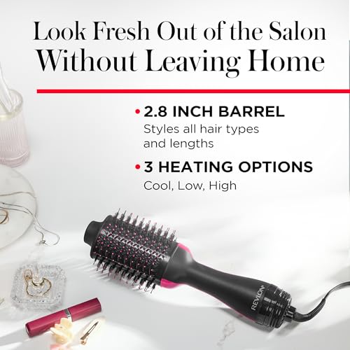 REVLON One-Step Volumizer Hair Dryer and Styler ? Easy Salon-Style Blowouts ? Less Frizz, More Shine, and Reduced Heat Damage, for All Hair Types and Lengths (Black)