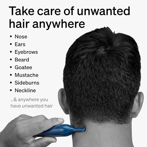 Schick Hair Trimmer, 3-in-1 Trimmer for Nose, Ear & Eyebrows, Painless Hair Removal, Cordless, Quick-Change Attachments, Waterproof, Expert Finish, Unisex Grooming
