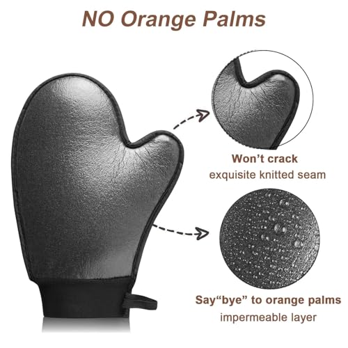 3 in 1 Self Tanning Mitts Self Tanner Mitt Tanning Glove Self Tan Mitt Back Self Tanning Brush for Self Tanner Brush Self Tanner Back Applicator Back Tanning Applicator