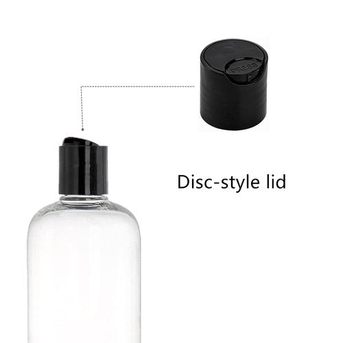 Zentriqlla 20 Pack 16oz Clear Plastic Empty Bottles, Squeezable Travel Containers with Disc Top Flip Caps, Refillable Shampoo Bottles for Lotions, Cream, Liquid Body Soap, Creams, BPA Free