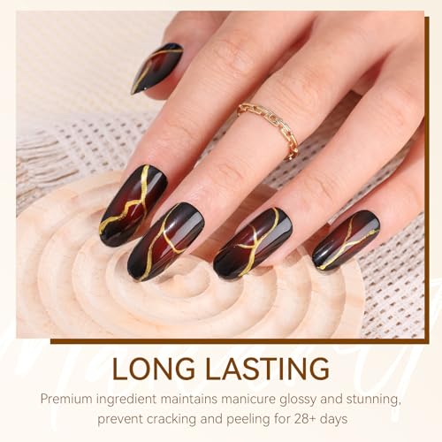 Makartt Gel Paint for Nail Art Set: 6 Colors No Wipe Solid Gel Polish for DIY Design at Home, Soak Off UV LED Manicure, Silver White Black Red Gold Nude