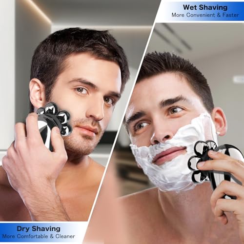 Head Shavers for Bald Men, Electric Razor, IPX8 Waterproof Dry/Wet Bald Head Shaver with 10000 RPM High-Speed Motor, Rechargeable Head Razor with LED Display, USB-C Cable, Perfect for Home & Travel