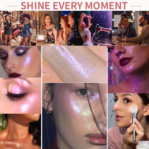 BestLand Holographic Body Glitter Gel for Women and Kids ? Sparkle Glitter Makeup for Face, Body & Hair ? Long Lasting Shimmer Gel for Festival, Rave, Halloween, Party, Mermaid Look (02 Stardust Pink)