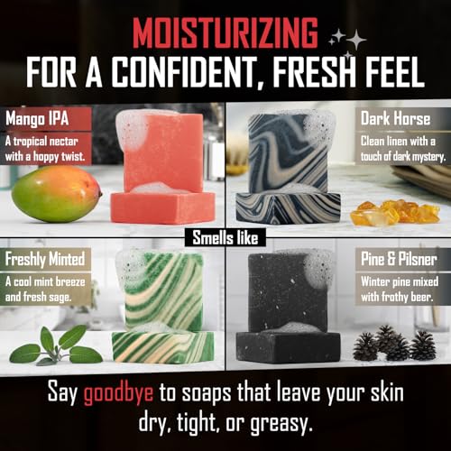 Right Wing Naturals Bar Soap Gift Set for Men | Handcrafted Cold-Pressed | Handmade Organic Soap for Men | Most Popular Flavors | Natural Scented Men¡¯s Bar Soap| Pack of 4 Bars