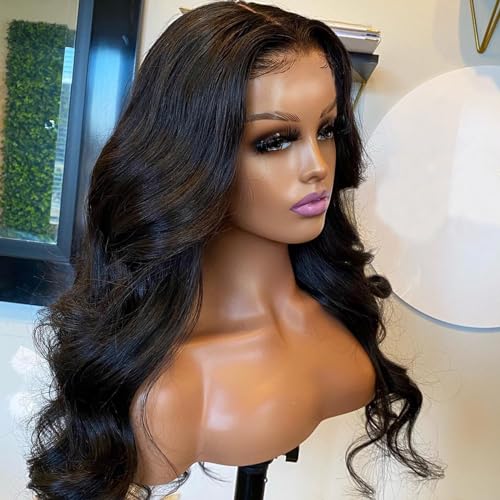 BEEOS Wear and Go Glueless HD Lace Wig, 9x6 Pre-Everything Body Wave Pre-Plucked Hairline Bleached Knots 180% Density 0.10mm Ultra-thin Invisible HD Lace Human Hair Wigs 18 Inch