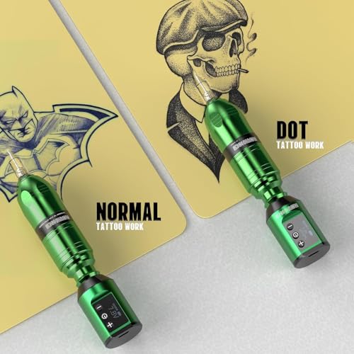 Wormhole Wireless Tattoo Practice Machine Kit Tattoo Pen Kit Complete Tattoo Kit Rechargeable Cordless Tattoo Power Supply Portable 1500mAh with LED Digital Display for Tattooist WTK261