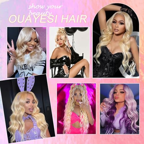 613 Bundles Human Hair Body Wave Blonde Bundles Human Hair 16 Inch 100% Unprocessed 12A Brazilian Virgin Raw Weave Bundles Human hair Blonde Bundle Body Wave Extensions for Women