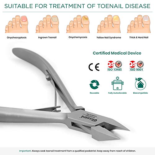 Ingrown Nail Clippers for Men with Ingrown Toenails ? Blizzard Podiatrist Toenail Clipper Set German Forged ? 6 inch Professional Nail Cutter ? Arrow Head Podiatry Nipper Nail Kit - Hospital Grade