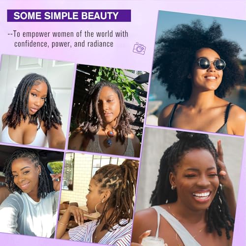 Tight Afro Kinky Bulk Human Hair for Dreadlock Extensions 100% Human Hair,16" 150g (5 Packs 30g),Natural Black #1B,Repair Extensions,Making Locs or Braids, with Needles and Hairpin