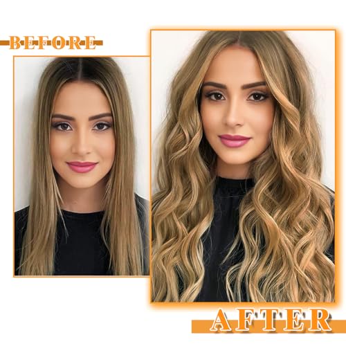 YDDM Tape in Hair Extensions Human Hair, 24 Inch 40Pcs Honey Blonde Straight 100% Real Human Hair for Women Seamless Invisible Tape in Hair Extensions(27#, 24 Inch, 40pcs)