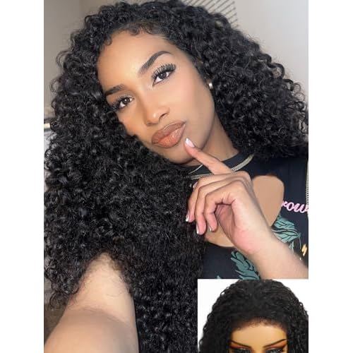 Burmese Curly Half Wigs for Black Women 24 Inch 3 In 1 Half Wig Human Hair Drawstring Fit Flip Over Wig Human Hair Glueless Headband Wigs for Beginner Natural Hairline Leave Out with Curly Edges