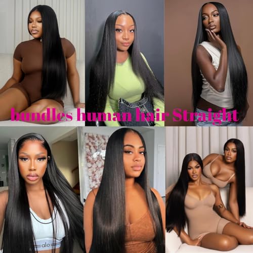 Human Hair Bundles Straight Hair Bundles 20 20 20 Inch Brazilian 100% Unprocessed Virgin 3 Bundles Human Hair for Black Women