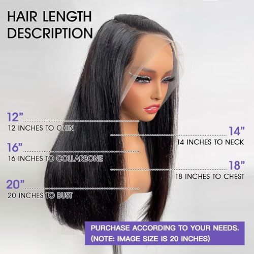 Lemoda Full 13x6 Straight Lace Frontal Human Hair Wigs 250% Density Long/Short Bob Wigs 15A 14Inch HD Transparent 13x6 Full Lace Frontal Wig For Women Pre Plucked Natural Hairline