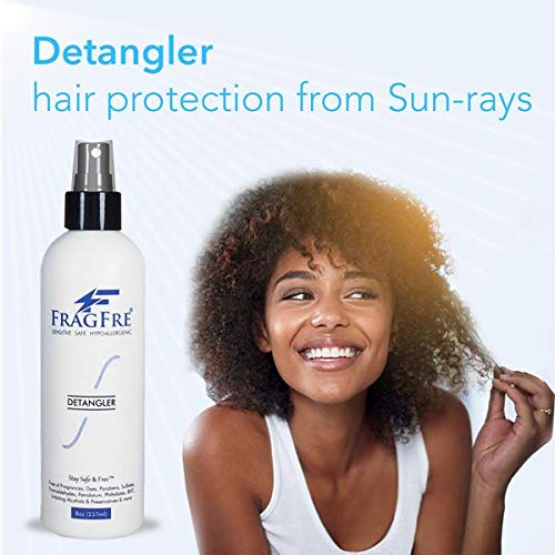 FRAGFRE Detangler 8 oz (2-Pack Gift Set) - Fragrance Free Hypoallergenic Parabens Free - Hair Detangler Leave-in Conditioner for Sensitive Skin - Styling Heat Protectant - Vegan Cruelty/Gluten Free