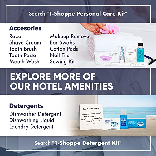 H2O Therapy Bulk Set | 1-Shoppe Amenities Kit for Hotels & Vacation Rentals | 1 oz Massage Bar & 0.85 oz Conditioning Shampoo Travel Size Tube | 100 Pieces