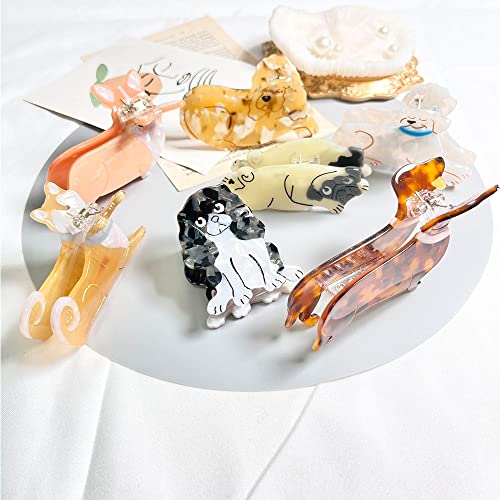 Dachshund Dog Hair Clips,Small Claw Clips for Girls,Acetate Hair Clips for Women,S10