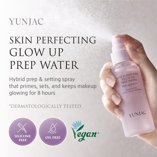 Skin Perfecting Glow Up Prep Water Makeup Fixer(1.69 fl oz) ? Lightweight Fine Mist for Long-Lasting Makeup, Glow Booster, Smooth Radiant Skin Finish, Korean Skincare by YUNJAC