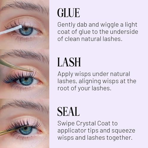 Lilac St - Originals Natural Faux Eyelash Clusters (12mm) - Soft, Natural Look - DIY Lash Extension Wisps - Lightweight & Lifelike - Lasts 10 Days - Cruelty Free, Vegan, Women Founded - 10 Lashes