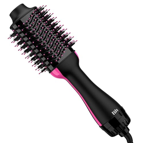Hair Dryer Brush Blow Dryer in One, 4 in 1 Styling Tools Blow Dryer with Ceramic Oval Barrel, Hair Dryer and Styler Volumizer, Hot Air Straightener Brush for All Hair Types