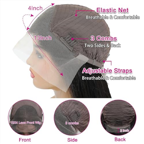 Body Wave Frontal Wigs Human Hair for Women 13x4 HD Lace Front Wigs Human Hair Pre Plucked Body Wave Glueless Human Hair Wigs 180% Density 32 Inch