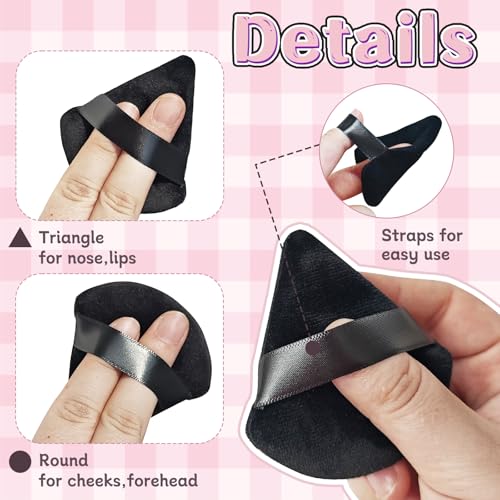 30 Pcs Powder Puff Face Soft Makeup Sponge,Triangle Powder Puffs for Face,Soft Velour Makeup Puff for Loose and Cosmetic Foundation,Baking & Setting Powder Sponge