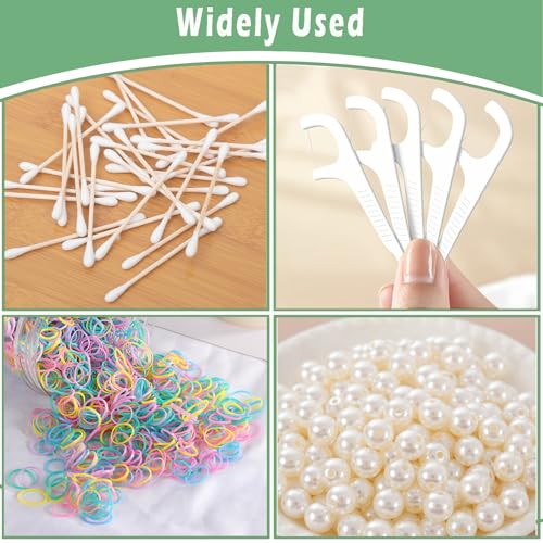 Cotton Swab Holder for Travel, 2 Pcs Portable Small Dental Floss Holder Empty Metal Cotton Ball Holder, Travel Floss Picks Case with Dustproof Lid for Cotton Swabs Hair Ties Floss, Black