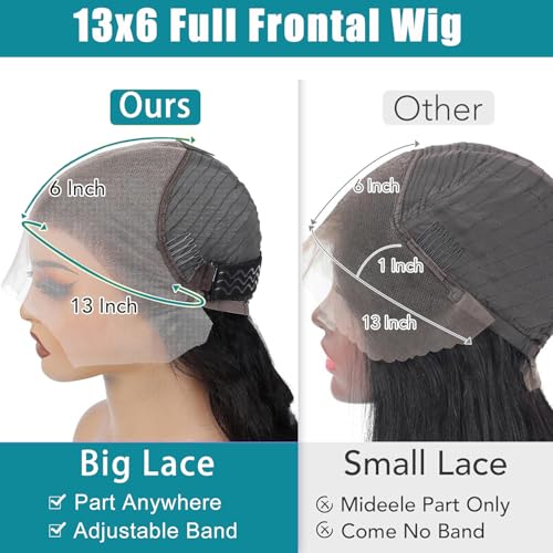 SOSATISFY 28 Inch 13x6 Deep Wave Lace Front Wigs Human Hair 200 Density HD Transparent Lace Frontal Curly Wigs for Women Glueless Curly Wigs Pre Plucked with Baby Hair Natural Color