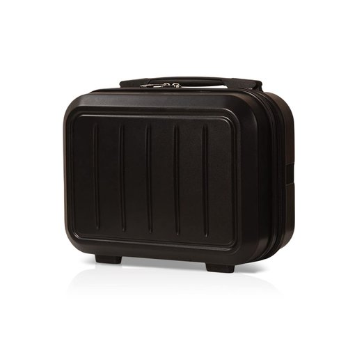 HAHONIA Travel Beauty Case Makeup Travel Case Hard case Material Hard Shell Cosmetic Organizer Bag with Elastic Band and Soft Handle Travel Bag for Toiletry Portable Mini ABS Carrying Suitcase