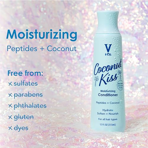 V&CO. Beauty Moisturizing Conditioner 12 Oz. - Sulfate Free, Color Safe, and Gentle Formula with Peptide Technology Boosting Hydration for Dry, and Color Treated Hair