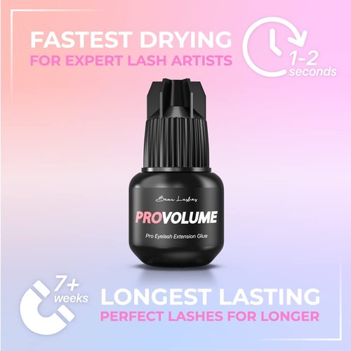 Sky Glue S+ 2 Pack & Pro Volume Eyelash Extension Glue | Professional Black Adhesive | Long Lasting Semi Permanent Lash Extensions | Super Strong & Fast Drying (1-2s) | 7+ Weeks Retention | 3 x 5ml